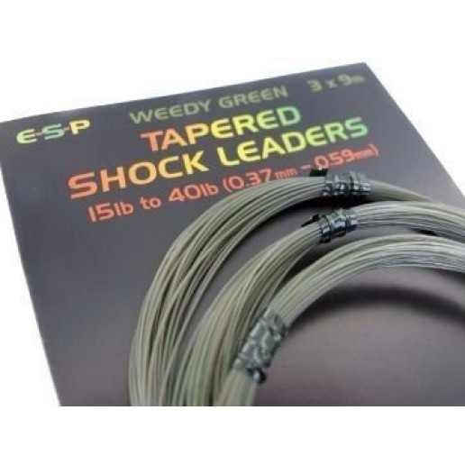 Шок-лидер ESP Taperered Shock Leader Weedy Green 15-40 lb